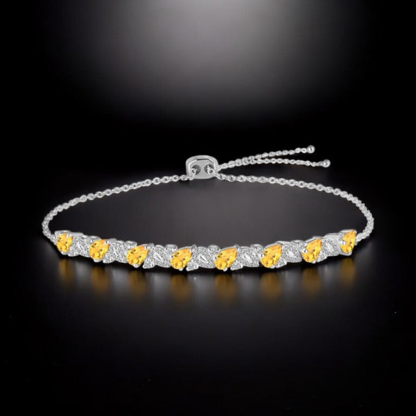 Success Sterling Silver Citrine and Topaz Bracelet