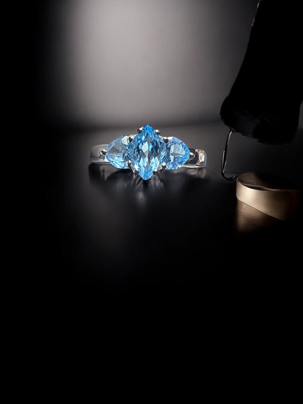 Blue Topaz Serenity Ring - Talisman of Emotional Healing & Peace