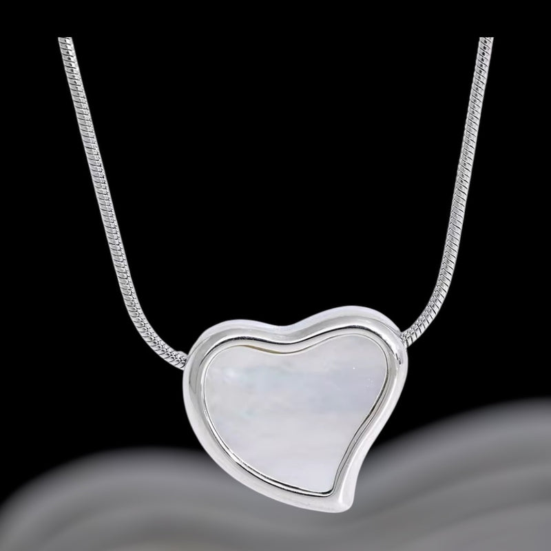 💗 Beloved — The Heart of Venus Pendant Stainless Steel + Mother-of-Pearl | 3rd Pentacle of Venus